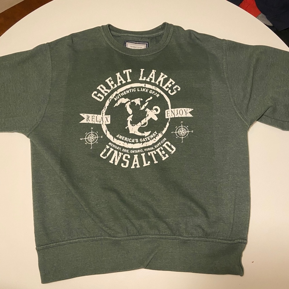 green crew neck